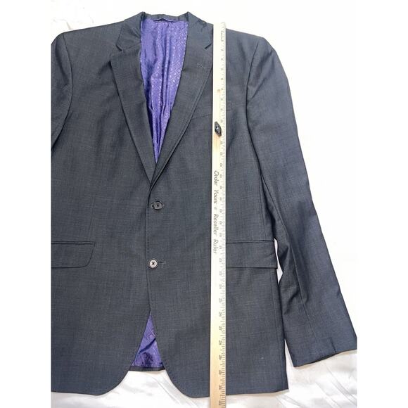 Ted Baker Endurance Blazer Size 44L Gray Jarrett 100% Wool Sportscoat Business - Picture 5 of 16
